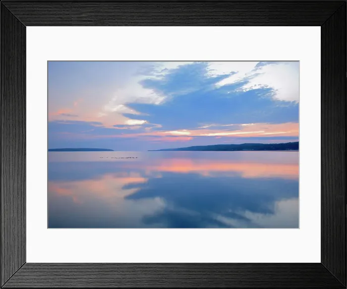 Framed Print : Dawn skies over Munising Bay, Munising, Michigan, Canada Framed Print : Dawn skies over Munising Bay, Munising, Michigan, Canada