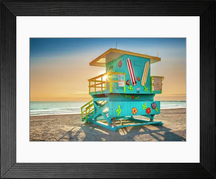 Framed Print : Liefguard hut, South Miami Beach, Miami, Florida, USA