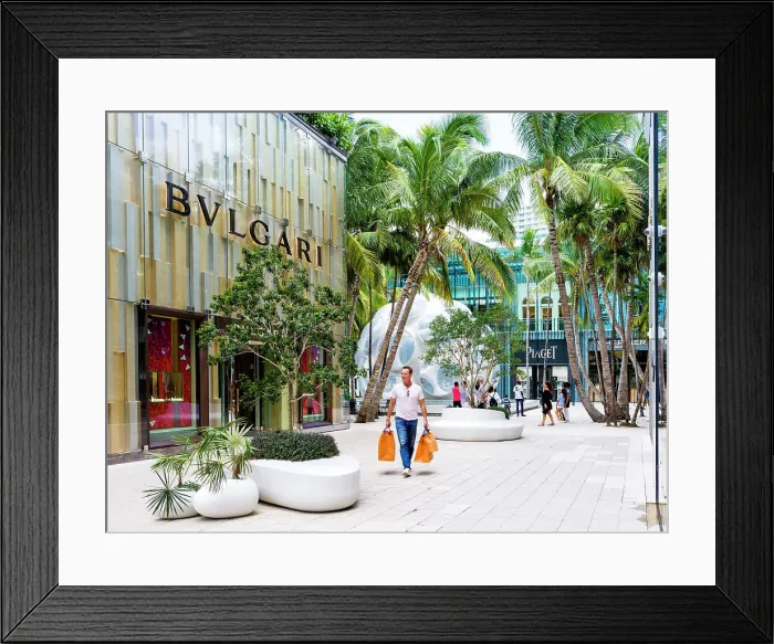 Framed Print : Design District, Luxury Shopping with Brand Designer Stores, Miami, Florida, USA