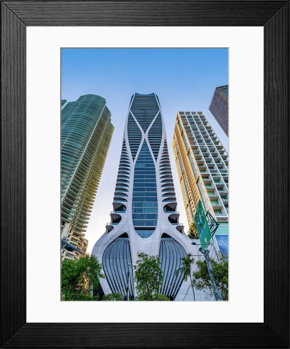 Framed Print : One Thousand Museum High-rise Building by Architect Zaha Hadid, Skyline, Downtown Biscayne Boulevard, Miami Miami City, South Florida, USA Framed Print : One Thousand Museum High-rise Building by Architect Zaha Hadid, Skyline, Downtown Biscayne Boulevard, Miami Miami City, South Florida, USA