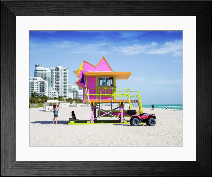 Framed Print : Liefguard hut, South Miami Beach, Miami, Florida, USA Framed Print : Liefguard hut, South Miami Beach, Miami, Florida, USA