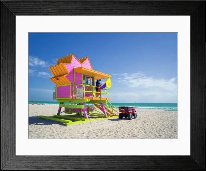 Framed Print : Liefguard hut, South Miami Beach, Miami, Florida, USA Framed Print : Liefguard hut, South Miami Beach, Miami, Florida, USA