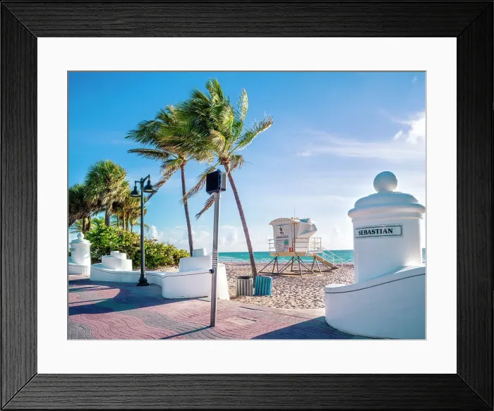 Framed Print : Fort Lauderdale Beach Sebastian Street Beach Promenade Fort Lauderdale, Florida, USA Framed Print : Fort Lauderdale Beach Sebastian Street Beach Promenade Fort Lauderdale, Florida, USA
