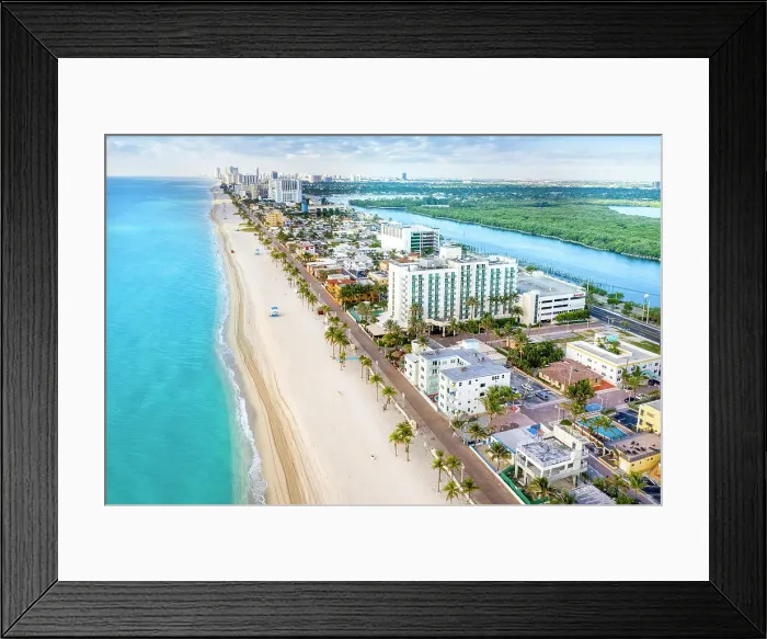 Framed Print : Hollywood Beach, Broadwalk, Hollywood, Florida, USA