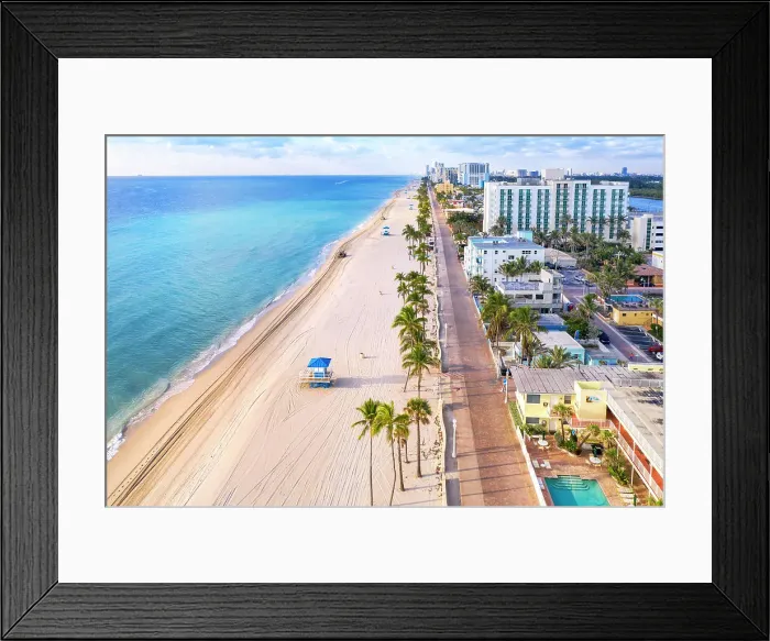 Framed Print : Hollywood Beach, Broadwalk, Hollywood, Florida, USA