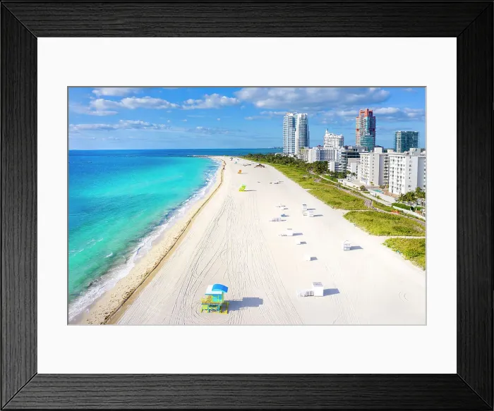 Framed Print : Aerial View of Miami Beach, South Pointe, Miami, Florida, USA Framed Print : Aerial View of Miami Beach, South Pointe, Miami, Florida, USA