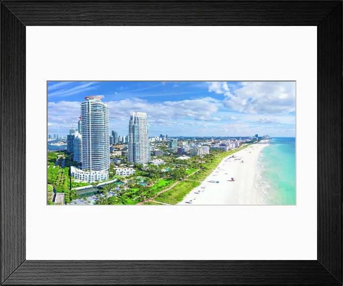 Framed Print : Aerial View of Miami Beach, South Pointe, Miami, Florida, USA Framed Print : Aerial View of Miami Beach, South Pointe, Miami, Florida, USA