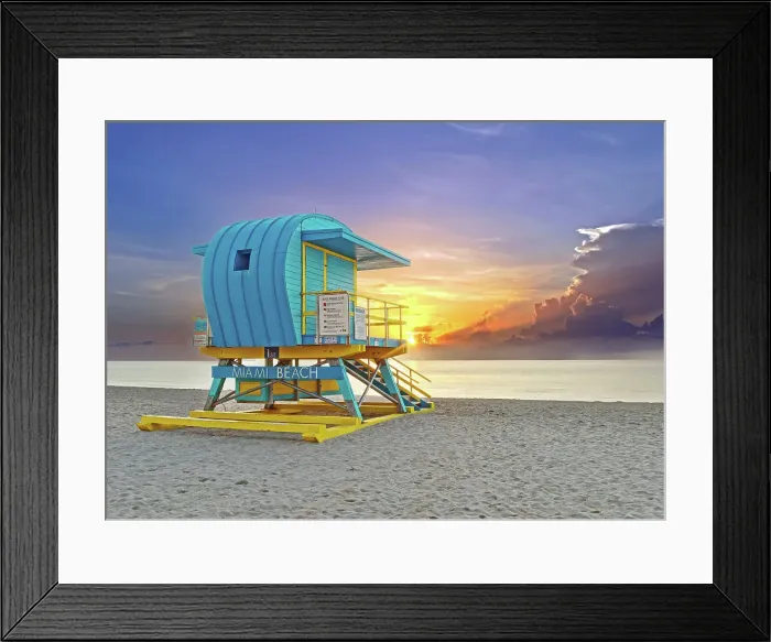 Framed Print : Liefguard hut, South Miami Beach, Miami, Florida, USA