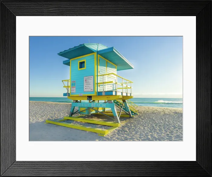 Framed Print : Liefguard hut, South Miami Beach, Miami, Florida, USA
