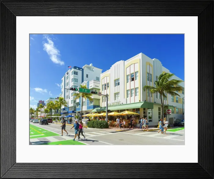 Framed Print : Art Deco District Ocean Drive, South Beach, Miami Beach, Miami, Florida, USA