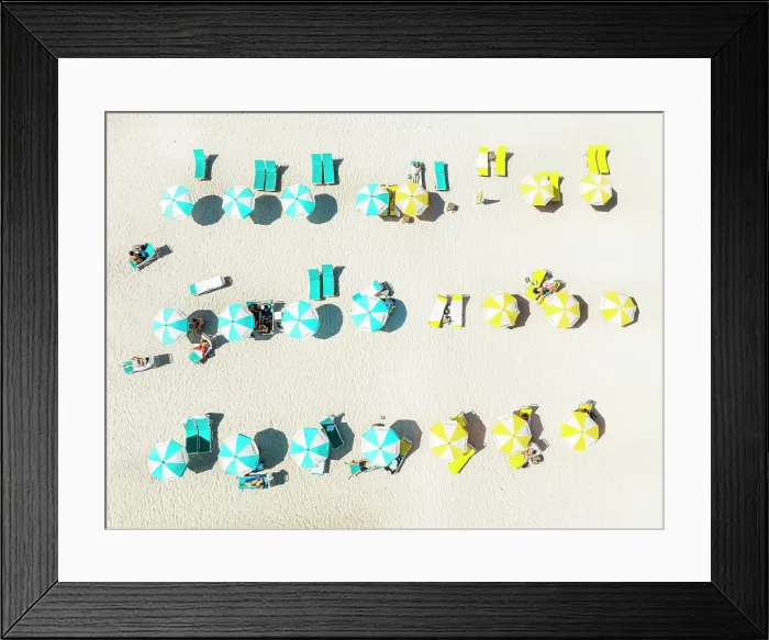 Framed Print : Aerial View of Colorful Beach Umbrellas, South Beach, Miami Beach, Miami, Florida, USA Framed Print : Aerial View of Colorful Beach Umbrellas, South Beach, Miami Beach, Miami, Florida, USA