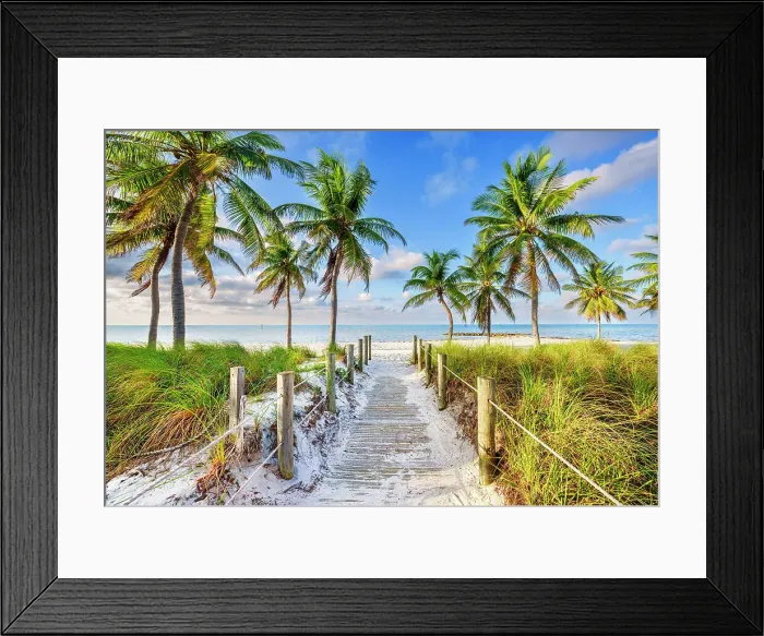 Framed Print : Smathers Beach, Sunrise beautifully framed by Palm Trees Key West, Florida, USA