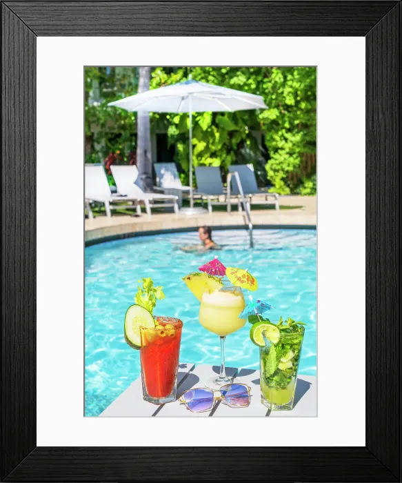 Framed Print : Tropical Drinks, Pina Colada and Mojito, Bloody Mary Key West, Florida, USA Framed Print : Tropical Drinks, Pina Colada and Mojito, Bloody Mary Key West, Florida, USA