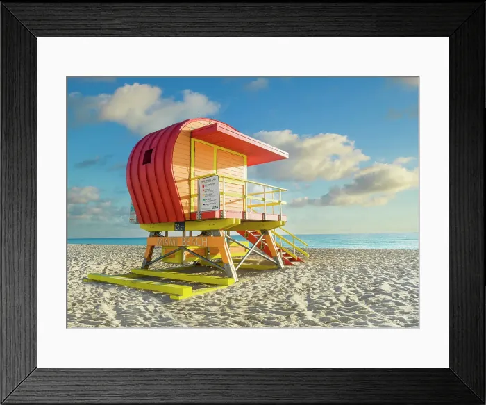 Framed Print : Liefguard hut, South Miami Beach, Miami, Florida, USA
