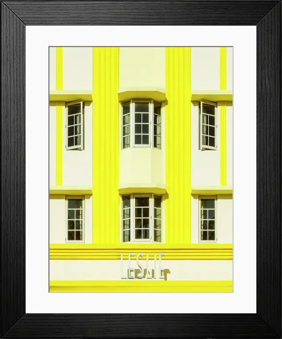 Framed Print : Detail of The Leslie Hotel, Art Deco District, Ocean Drive South Beach, Miami Beach, Miami, Florida, USA