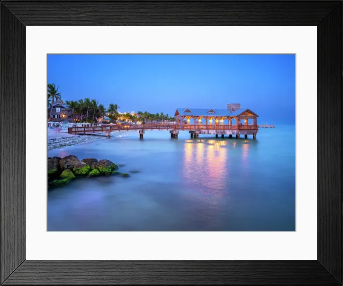 Framed Print : Tropical Wooden Pier, Sunrise Key West, Florida, USA Framed Print : Tropical Wooden Pier, Sunrise Key West, Florida, USA