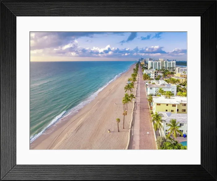 Framed Print : Panoramic View, Hollywood Beach, North of Miami Beach, from an Aerial perspective shortly after Sunrise Miami, North Miami, Miami, Broward, Florida, USA Framed Print : Panoramic View, Hollywood Beach, North of Miami Beach, from an Aerial perspective shortly after Sunrise Miami, North Miami, Miami, Broward, Florida, USA