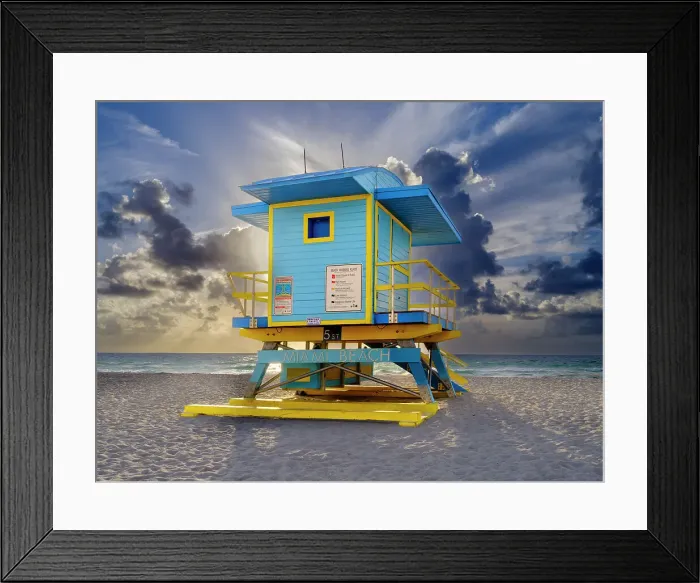 Framed Print : Liefguard hut, South Miami Beach, Miami, Florida, USA