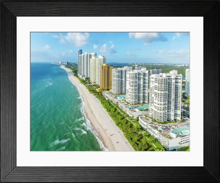 Framed Print : Aerial View, Sunny Isles Beach, North Miami, Miami, Florida, USA Framed Print : Aerial View, Sunny Isles Beach, North Miami, Miami, Florida, USA