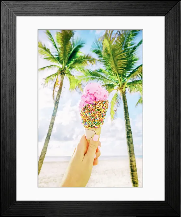 Framed Print : Ice Cream and palm trees Hollywood Beach, Miami, South Florida, USA Framed Print : Ice Cream and palm trees Hollywood Beach, Miami, South Florida, USA