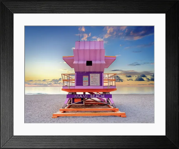 Framed Print : Liefguard hut, South Miami Beach, Miami, Florida, USA