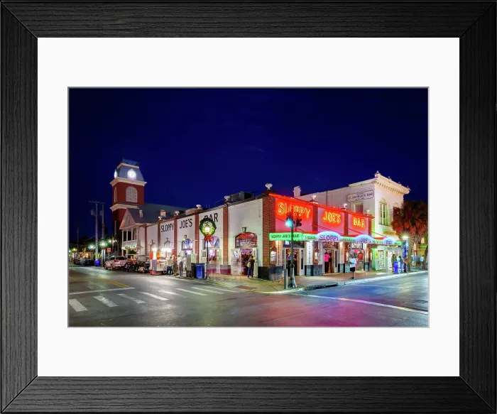 Framed Print : Sloppy Joes Bar illuminated at night Key West, Florida, USA Framed Print : Sloppy Joes Bar illuminated at night Key West, Florida, USA