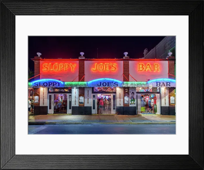 Framed Print : Sloppy Joes Bar illuminated at night Key West, Florida, USA Framed Print : Sloppy Joes Bar illuminated at night Key West, Florida, USA