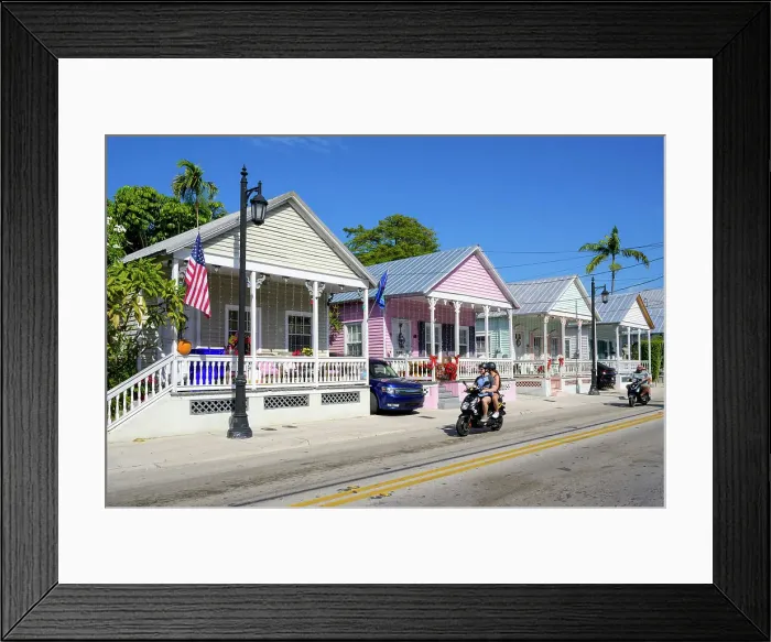 Framed Print : Colorful Homes Key West, Florida, USA