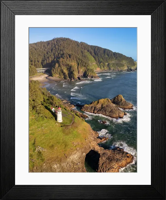 Framed Print : Haceta Head Lighthouse & Coastline, Oregon, USA Framed Print : Haceta Head Lighthouse & Coastline, Oregon, USA
