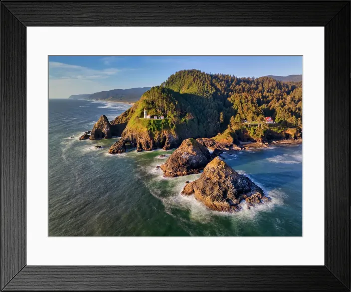 Framed Print : Haceta Head Lighthouse & Coastline, Oregon, USA Framed Print : Haceta Head Lighthouse & Coastline, Oregon, USA