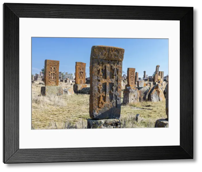 Framed Print : Early Khachkars (carved memorial stones), Noratus Cemetery, Gegharkunik Province, Armenia Framed Print : Early Khachkars (carved memorial stones), Noratus Cemetery, Gegharkunik Province, Armenia