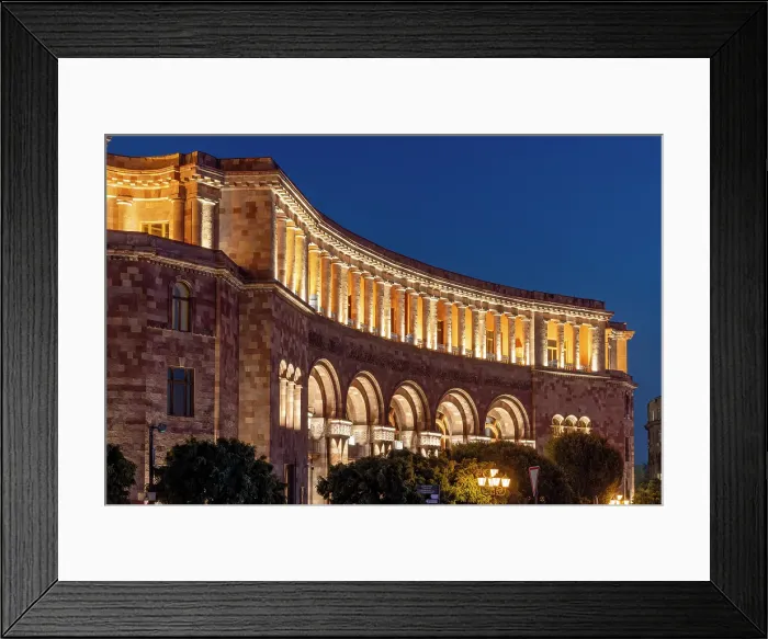 Framed Print : Government House at night, Republic Square, Yerevan, Armenia