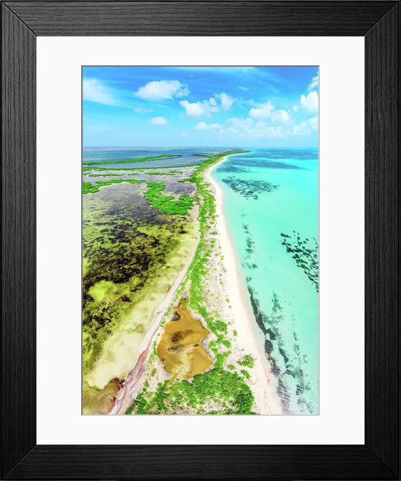 Framed Print : Aerial view of 17-Mile Beach and tropical lagoon, Barbuda, Antigua & Barbuda, Caribbean, West Indies, Lesser Antilles Framed Print : Aerial view of 17-Mile Beach and tropical lagoon, Barbuda, Antigua & Barbuda, Caribbean, West Indies, Lesser Antilles