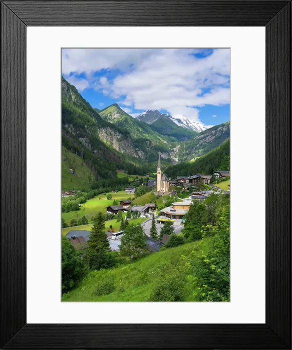 Framed Print : Pfarrkirche Heiligenblut church in front of Grossglockner mountain, East Tyrol, Austria Framed Print : Pfarrkirche Heiligenblut church in front of Grossglockner mountain, East Tyrol, Austria