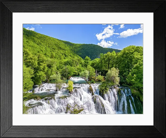 Framed Print : Bosnia Herzegovina, Una National Park, Una river, Martin Brod waterfall Framed Print : Bosnia Herzegovina, Una National Park, Una river, Martin Brod waterfall