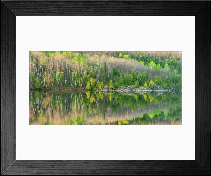 Framed Print : Spring reflections in Simon Lake, Greater Sudbury, Ontario, Canada Framed Print : Spring reflections in Simon Lake, Greater Sudbury, Ontario, Canada