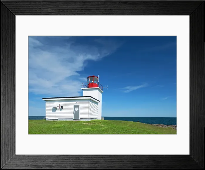 Framed Print : Grand Passage Lighthouse on northern tip of Brier Island. Bay of Fundy. Westport, Nova Scotia, Canada