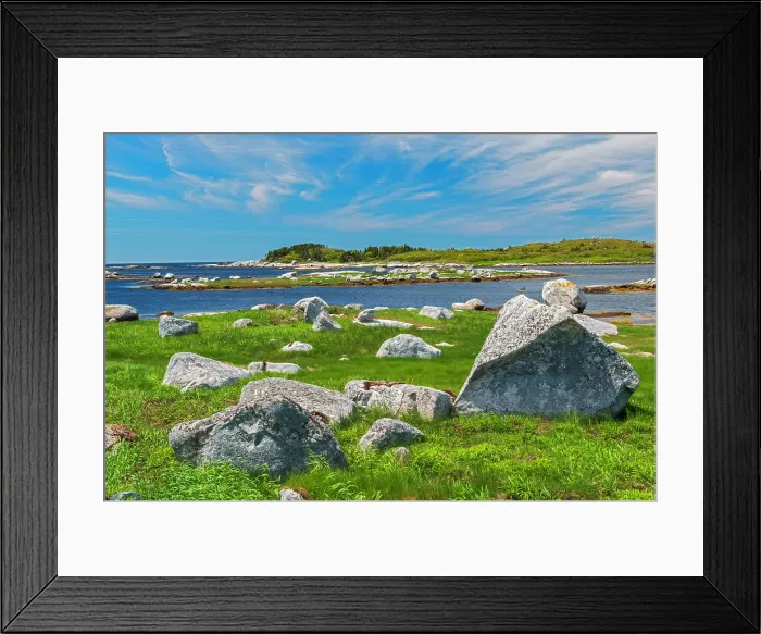 Framed Print : Rocky shoreline along the coastal fishing community on the Chebucto Peninsula. West Dover, Nova Scotia, Canada Framed Print : Rocky shoreline along the coastal fishing community on the Chebucto Peninsula. West Dover, Nova Scotia, Canada