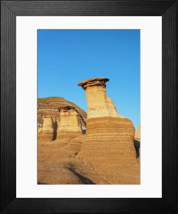 Framed Print : Badlands. Hoodoos at sunrise. East Coulee, Alberta, Canada Framed Print : Badlands. Hoodoos at sunrise. East Coulee, Alberta, Canada