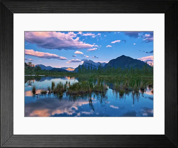 Framed Print : Reflection of Mt. Rundle and Vermilion Lakes at sunset, Banff National Park, Alberta, Canada Framed Print : Reflection of Mt. Rundle and Vermilion Lakes at sunset, Banff National Park, Alberta, Canada
