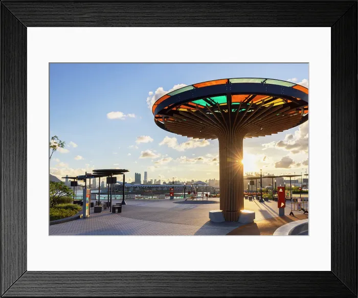 Framed Print : Park with Kai Tak Cruise Terminal in background, Kwun Tong, Kowloon, Hong Kong Framed Print : Park with Kai Tak Cruise Terminal in background, Kwun Tong, Kowloon, Hong Kong