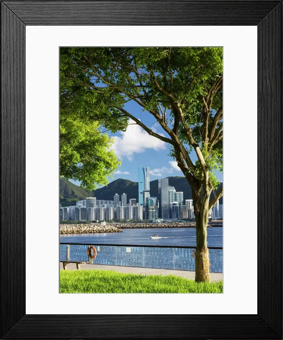 Framed Print : Kwun Tong promenade with Quarry Bay skyline in background, Hong Kong Island, Hong Kong Framed Print : Kwun Tong promenade with Quarry Bay skyline in background, Hong Kong Island, Hong Kong