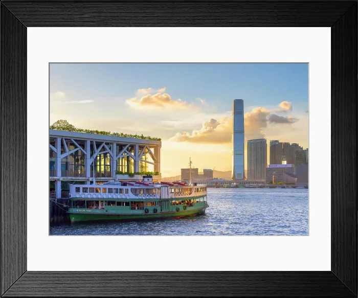 Framed Print : Wan Chai Pier, Star Ferry and International Commerce Centre, Hong Kong Framed Print : Wan Chai Pier, Star Ferry and International Commerce Centre, Hong Kong