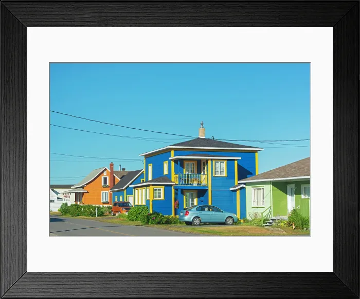 Framed Print : Coastal village along the St. Lawrence River. Baie-des-Sables, Quebec, Canada