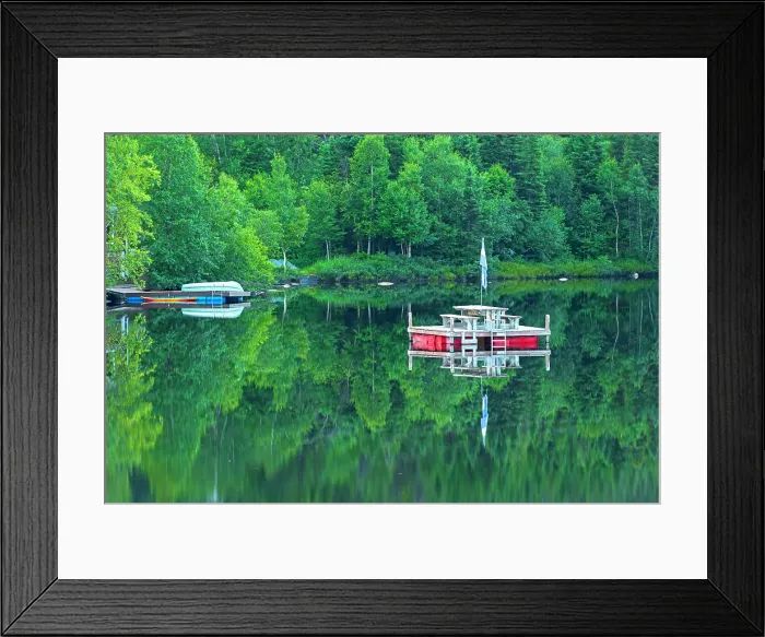 Framed Print : Dock at Lac Long St-Mathieu-du-Parc, Quebec, Canada Framed Print : Dock at Lac Long St-Mathieu-du-Parc, Quebec, Canada