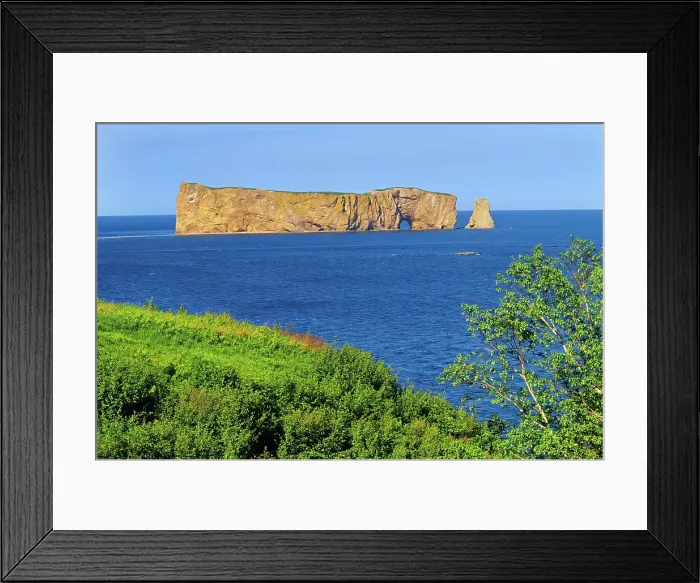 Framed Print : Perce Rock in Atlantic Ocean, Quebec, Canada