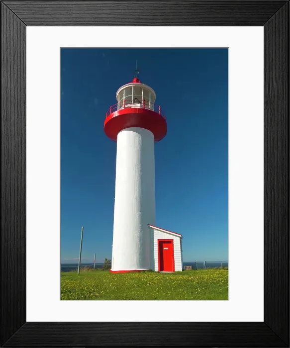 Framed Print : Lighthouse on Gulf of St. Lawrence, Quebec, Canada