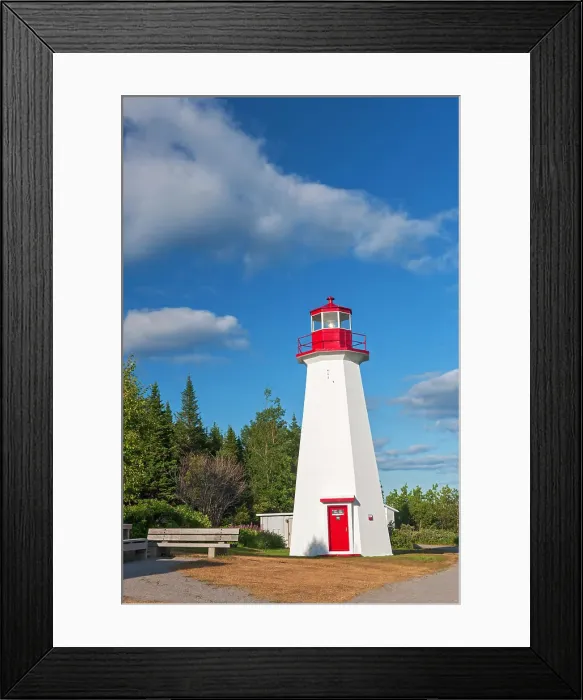 Framed Print : Lighthouse on the north shore of the Gulf of St. Lawrence, Cap-de-Bon-Desir, Quebec, Canada Framed Print : Lighthouse on the north shore of the Gulf of St. Lawrence, Cap-de-Bon-Desir, Quebec, Canada