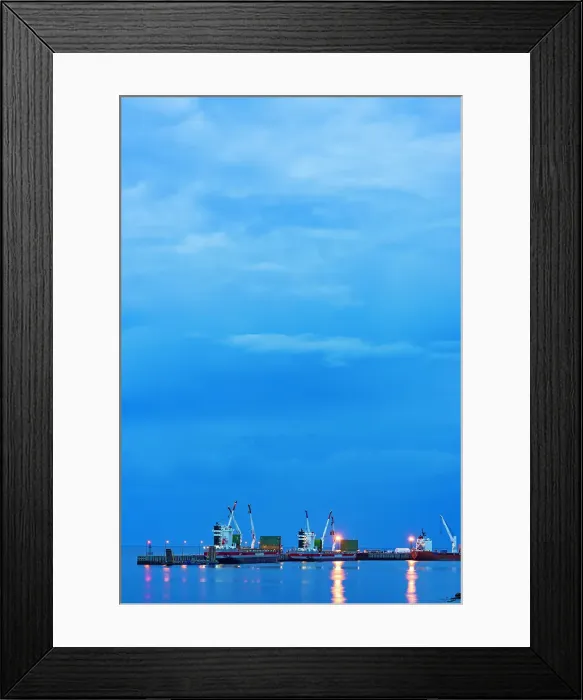 Framed Print : Dock and ships at duck. St. Lawrence River. Bai Comeau, Quebec, Canada Framed Print : Dock and ships at duck. St. Lawrence River. Bai Comeau, Quebec, Canada