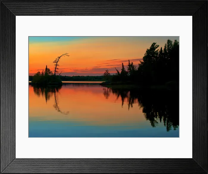 Framed Print : Reflection on Lac des Sables at sunset Belleterre, Quebec, Canada Framed Print : Reflection on Lac des Sables at sunset Belleterre, Quebec, Canada